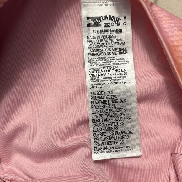 *Billabong Pink Tie-Dye High-Waisted Bikini Bottoms New With Tags Size Small - Picture 8 of 9